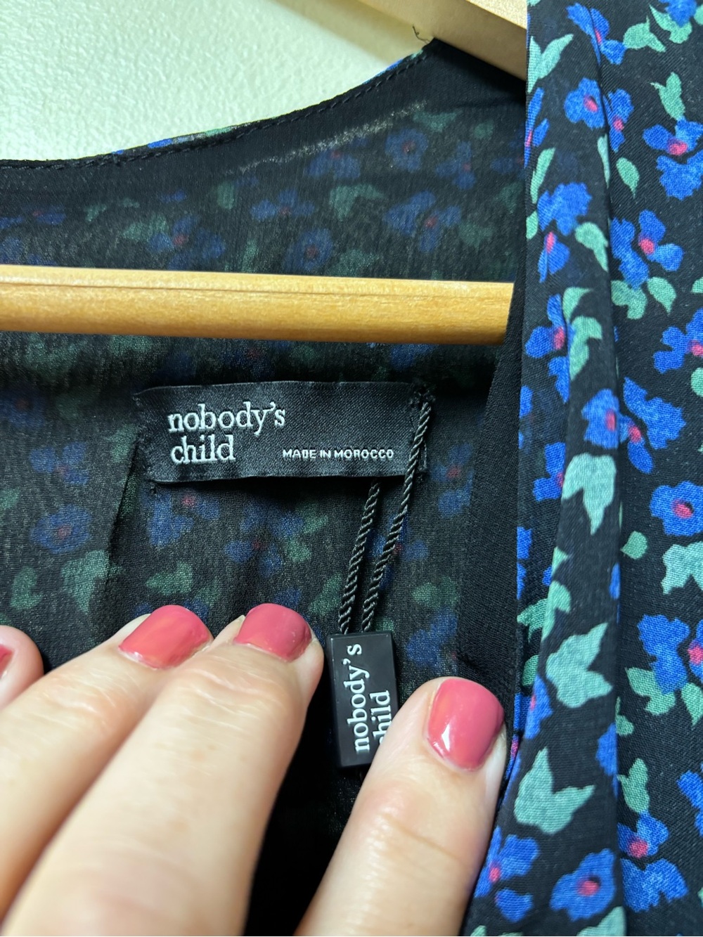 Nobody’s Child Mini Tea Dress Blue Green Ditsy Floral  Size 8 NWT - Picture 13 of 15